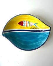 Vintage 1990s Cerobidos ceramic hand painted fish dish made in Portugal tapas