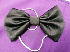 Black Bow Tie On Elastic Clown Fancy Dress Accessories Bond Vampire 