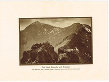 Crib Goch Pinnacles And Snowdon North Wales Antique Picture Print 1914 BNW#32