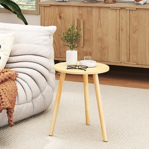 Natural wood round side - round,