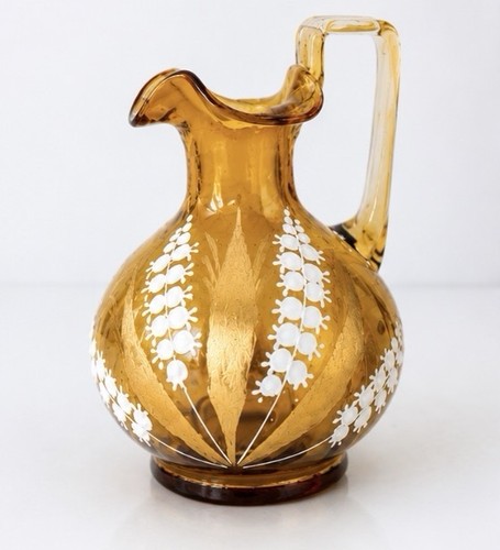 Vintage amber hand blown art - hand,