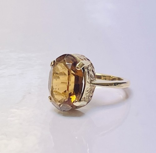 Vintage 9ct gold citrine - 9ct,