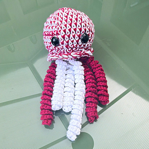 Handmade crochet red - &, white