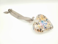 Murano Style Glass hanging heart Pretty Pearlescent