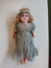Antique German wax glass eyes Christmas fairy angel doll