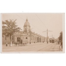 LEICESTER Midland Railway Station Showing Old Laundry Van RP Postcard Unposted