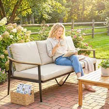 3 Seater Rattan Sofa, Garden