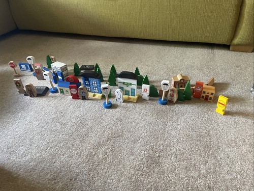 Train set decorations wooden - set,