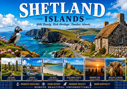 Shetland scenic fridge - shetland, magnet
