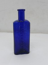 Old Cobalt Blue Glass Sulpholine Bottle