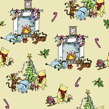 Winnie the Pooh Christmas Day Fabric CPR083 Disney Cotton 112cm wide Multi