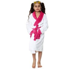 Kids Girls Boys Dressing Gown Super Soft Fleece Fluffy Bathrobe 2-13 Years