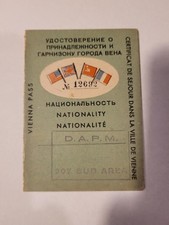 Original WWII WW2  1945 Vienna Pass passport document France England Russia