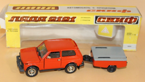 Lada niva 2121 red trailer - red, +