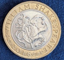 Rare £2 Coin William Shakespeare Comedies 2016 Two Pounds Coin Jester Comedy