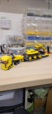 Lego city custom truck+hiab  extending trailer +digger 7248 L@@k 