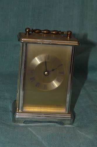 Brass carriage clock - brass, quartz