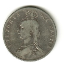 1892  Silver Victoria Half