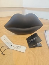 LULU GUINNESS matt black lips clutch excellent condition