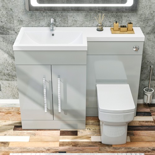 Bathroom grey vanity unit - bathroom,