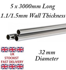 5 x Chrome Plated Metal Tube