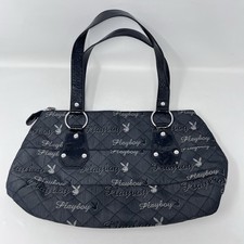Y2K Playboy Handbag Black Bag 2000s All Over Print - Zip Shoulder Bag
