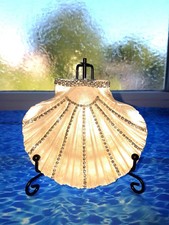 Mother of Pearl Scallop Shell with Crystal Trim