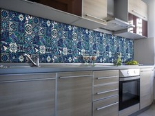 d-c-wall Riasan Blue  Moroccan 3D splash back   tile wallpaper 2m-15m