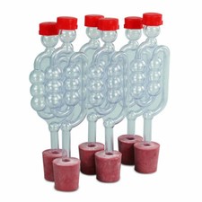 6 x Bubbler Airlocks & 6 x Bored Rubber DJ Bungs