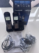 Panasonic House Phones Cordless Used For A Week In Box Black.KX-TGC462