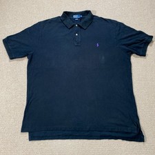 Ralph Lauren Polo Shirt Mens 2XLT 2xl Big Tall 29" P2P Black Mesh