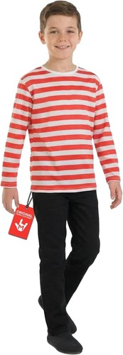 Kids red white striped - white,