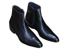 Handmade Mens Black Snake Skin