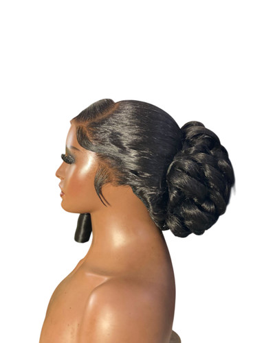 Sleek braided rose bun wig - sleek,