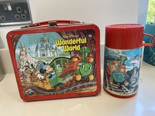 Vintage 1980 Walt Disney’s Wonderful World Lunchbox & Thermos