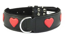 Black Staffie Dog Collar Red