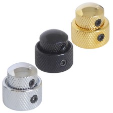 Dual concentric guitar control knobs in chrome black or gold steel tone volume