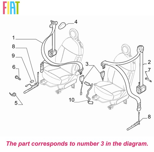 Genuine fiat safety seat - genuine, belt