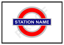 Personalised London Underground Tube Train Station Railway Metal Sign Tin
