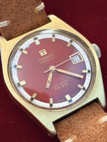 Tissot seastar pr516 burgundy - tissot,