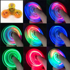 Crystal Luminous LED light Fidget Spinner Hand Top Spinners Glow in Dark EDC UK