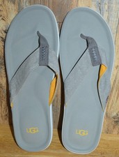 Ugg Australia Men’s Grey Flip Flops - Size UK11 US12 EU45