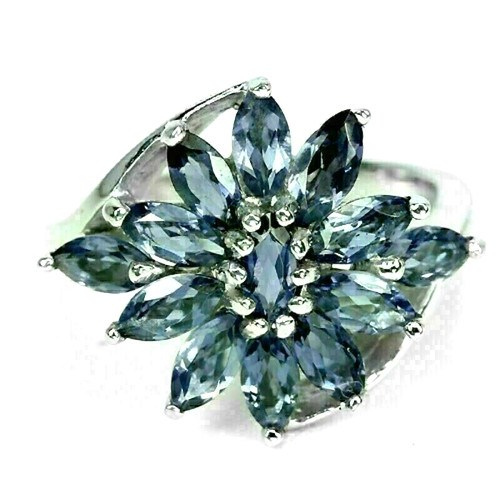 Silver ring iolite - silver, blue