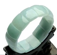 Natural Genuine Light Green A Jade Jadeite Beads Bracelet jewellery Gift   