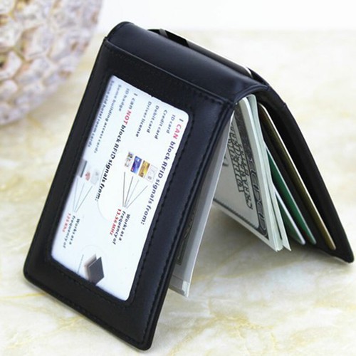 Men leather slim - leather, bifold