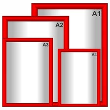 A1/A2/A3/A4 Red Snap Frames Poster Holder Display Retail Wall Notice Board