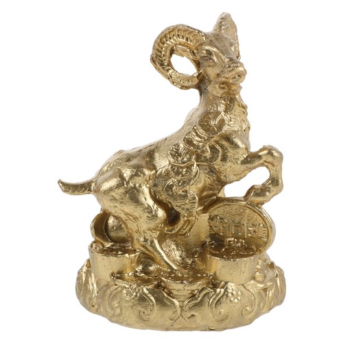 Miniature brass goat statue - miniature,