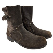 Red Herring Mens Brown Suede Leather Biker Boots Size UK 12 EU 47 US 13