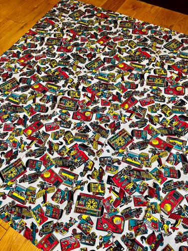 Vintage retro cotton fabric - retro,