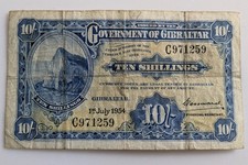 Gibraltar 10 Shillings 1954
